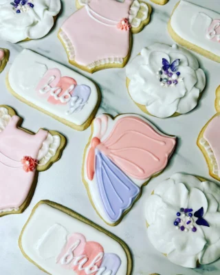 Baby Shower Cookie Display with Charming Designs