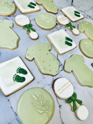 Green Baby Shower Cookies