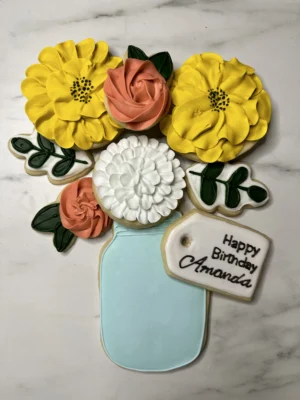 Birthday Vase and Flower Cookies