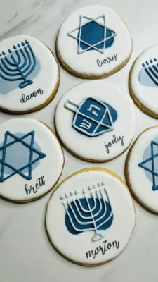 Custom Hanukkah cookies with family members' names