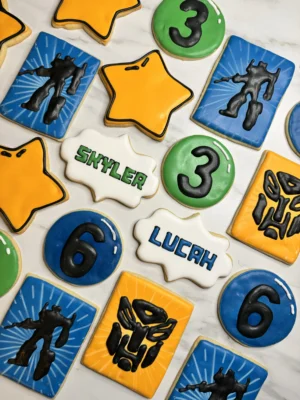 Transformer themed 3rd and 6th birthday cookie set