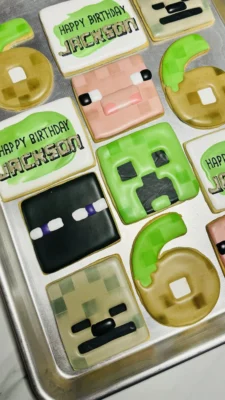 Minecraft 6th Birthday Cookie Favors