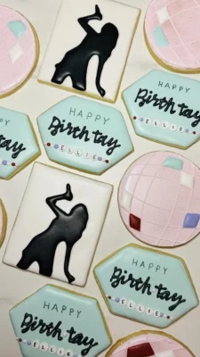 Taylor Swift themed birthday sugar cookies