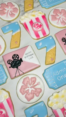 Moana movie themed seventh birthday cookies