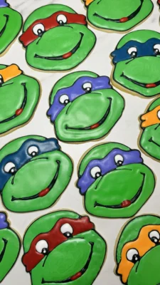 Ninja turtle cookies for a birthday party