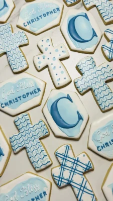 First Holy Communion Cookies in Blue