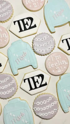 Taylor Swift themed 2nd birthday cookies